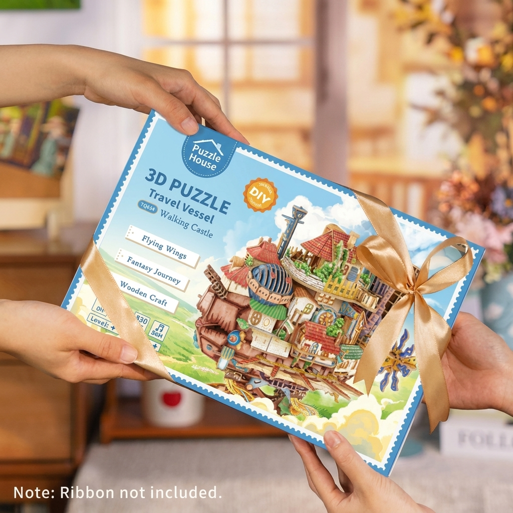3D Wooden Puzzle Floating Castle