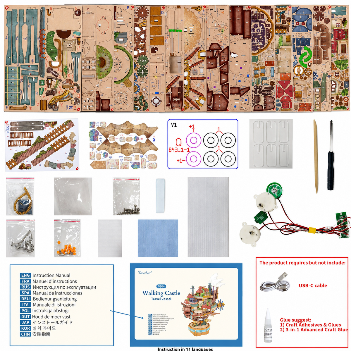 3D Wooden Puzzle Floating Castle