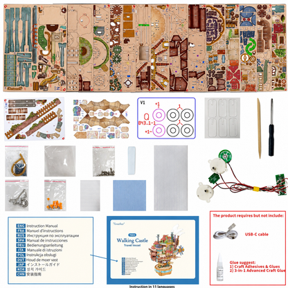 3D Wooden Puzzle Floating Castle