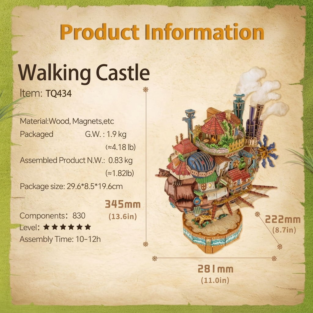 3D Wooden Puzzle Floating Castle
